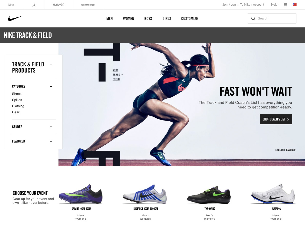 The official website of Nike.